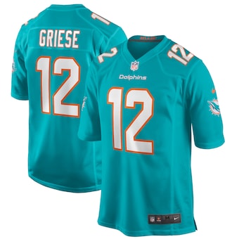 mens nike bob griese aqua miami dolphins game retired player